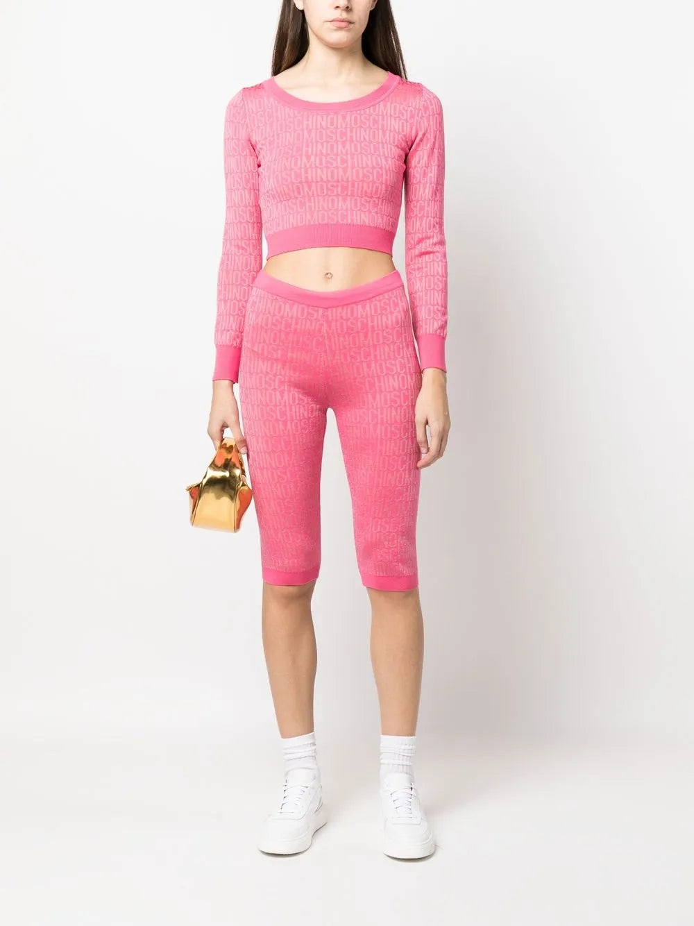Monogram-Print Cropped Jumper