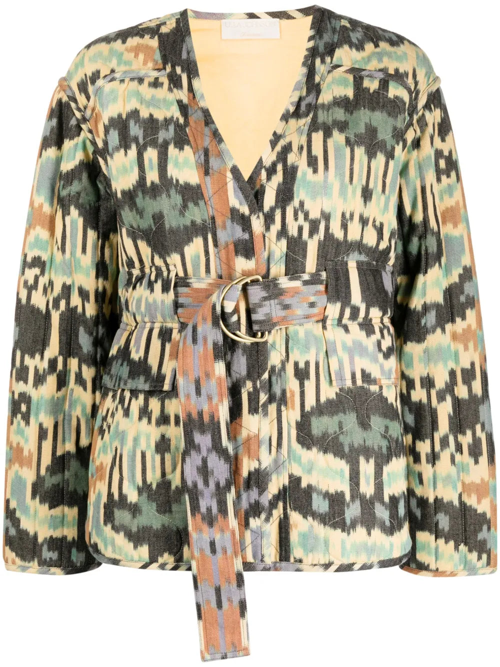 Lakshmi Graphic-Print Belted Jacket