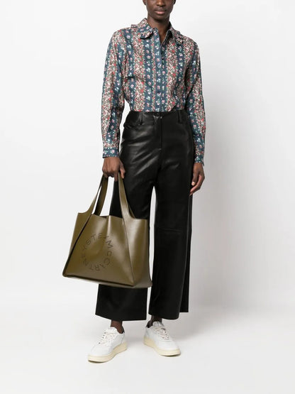 Floral-Print Ruffle-Collar Shirt