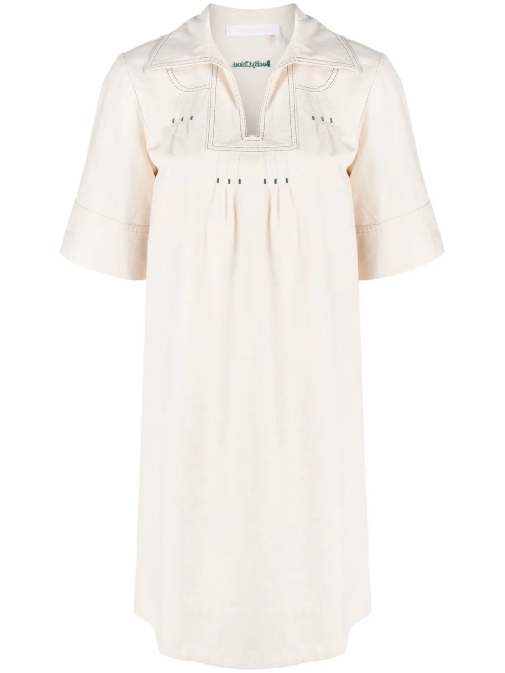 Short-Sleeve Embroidered Minidress