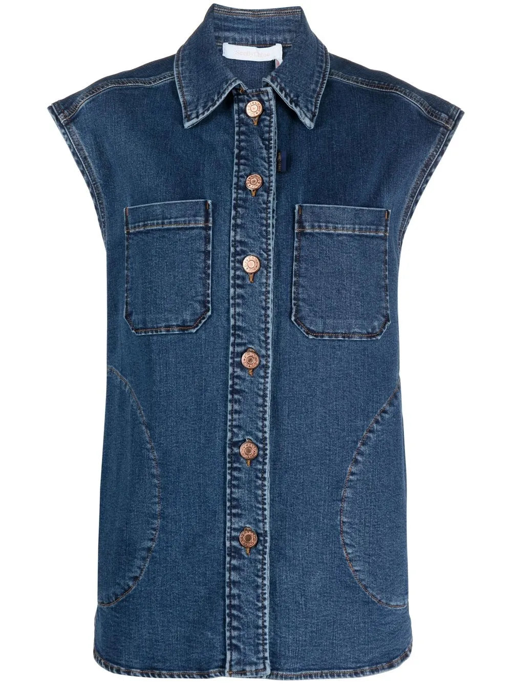 Cap-Sleeved Denim Jacket