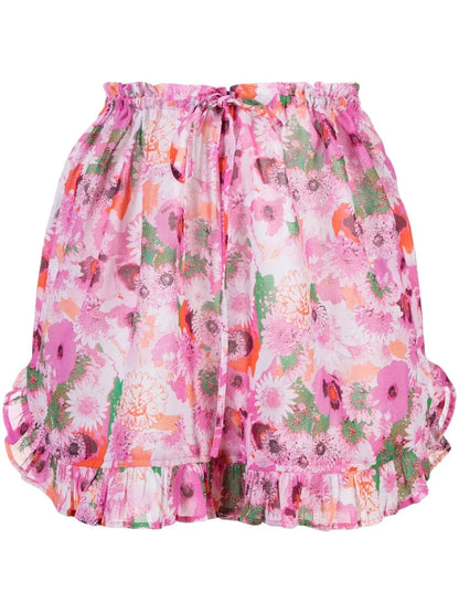 Printed High-Waist Shorts