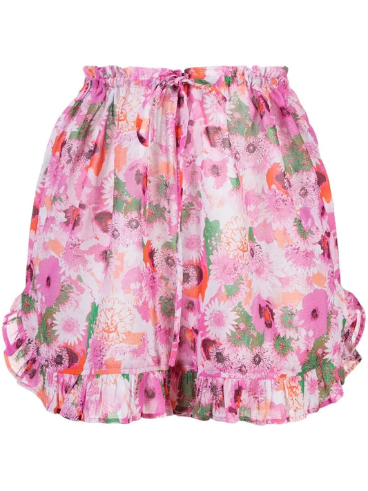 Printed High-Waist Shorts