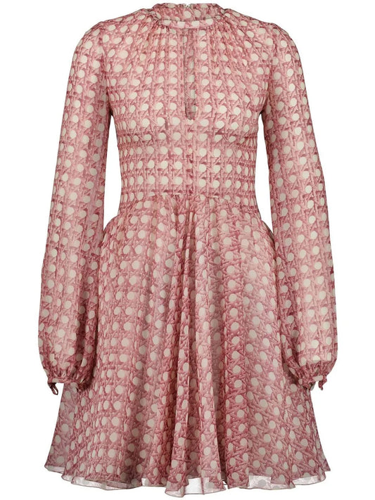 Polka-Dot Flared Minidress