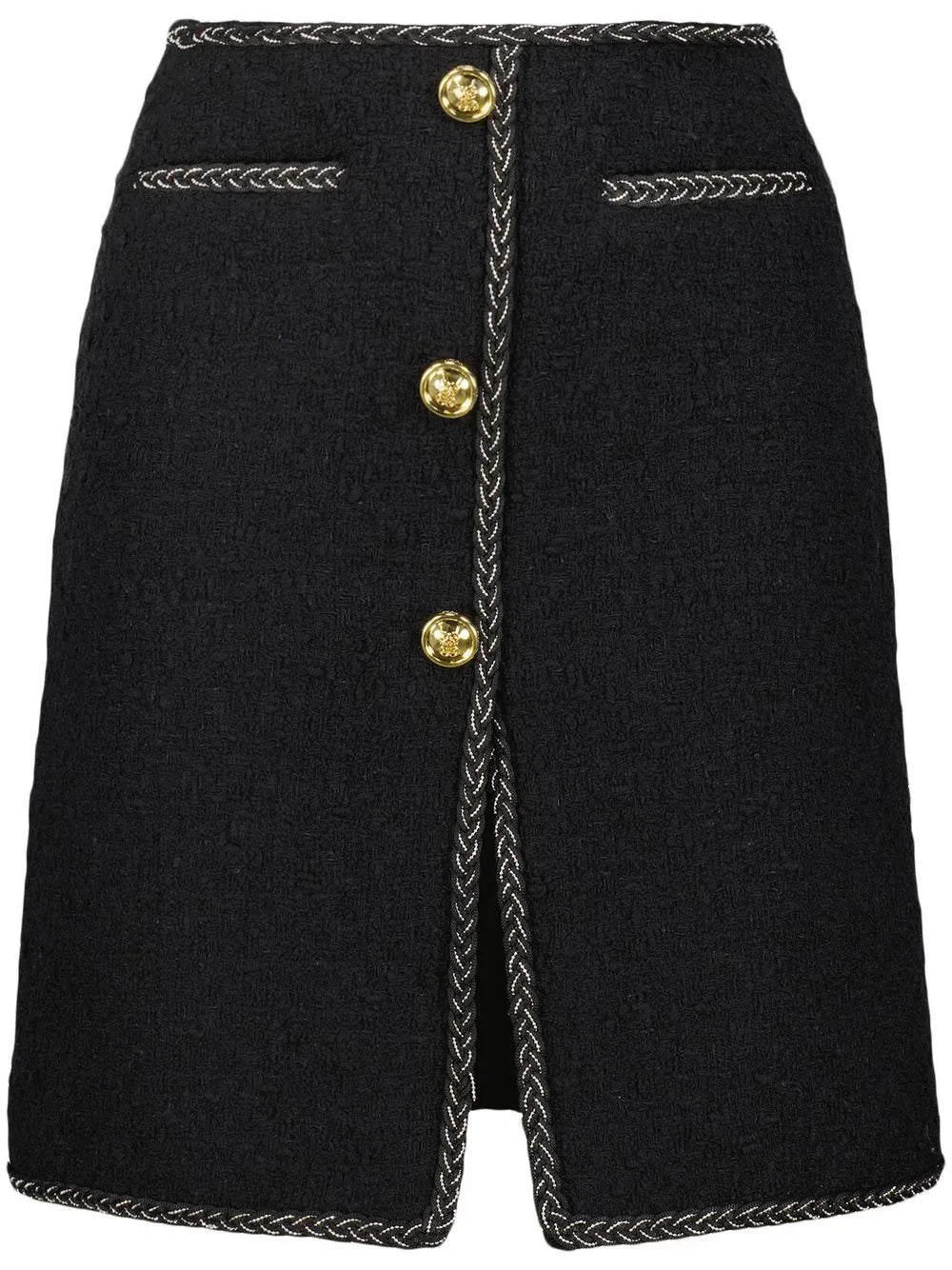 High-Waisted Tweed Mini Skirt