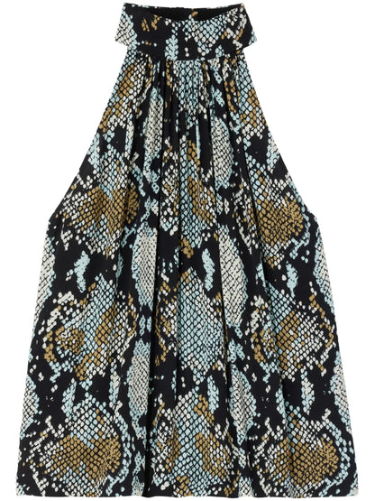 Snakeskin-Print Sleeveless Top