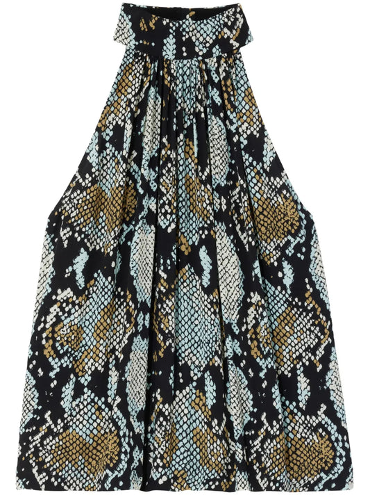 Snakeskin-Print Sleeveless Top