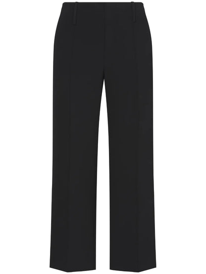 Mid-Rise Crepe Cropped Trousers