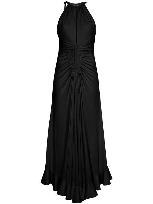 Halterneck Draped Jersey Dress