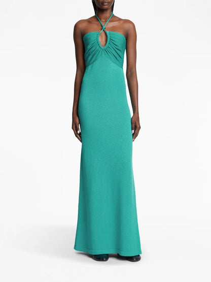 Halterneck Knitted Maxi Dress