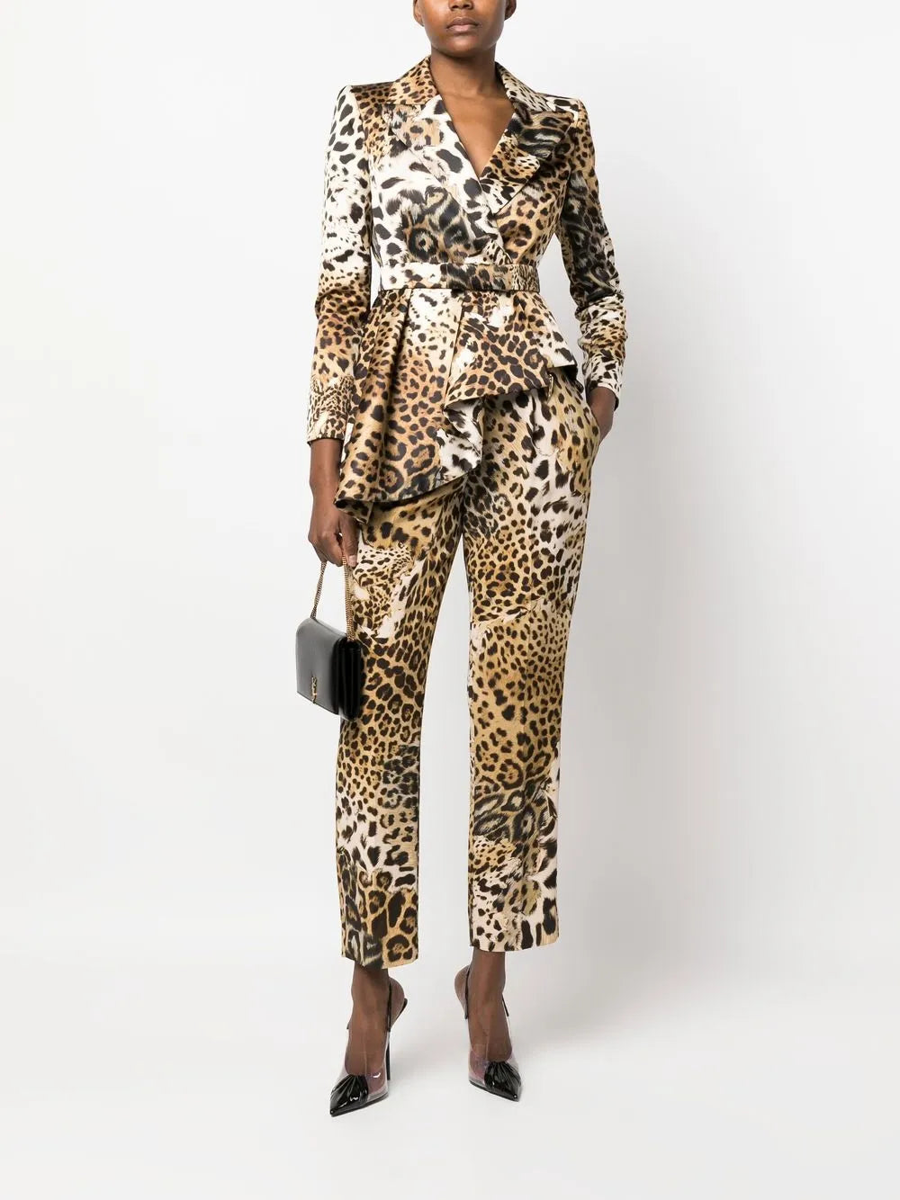 Leopard-Print Cropped Trousers