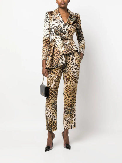 Leopard-Print Cropped Trousers