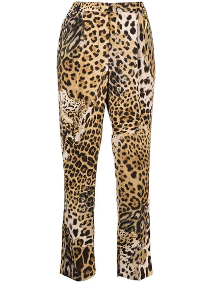 Leopard-Print Cropped Trousers