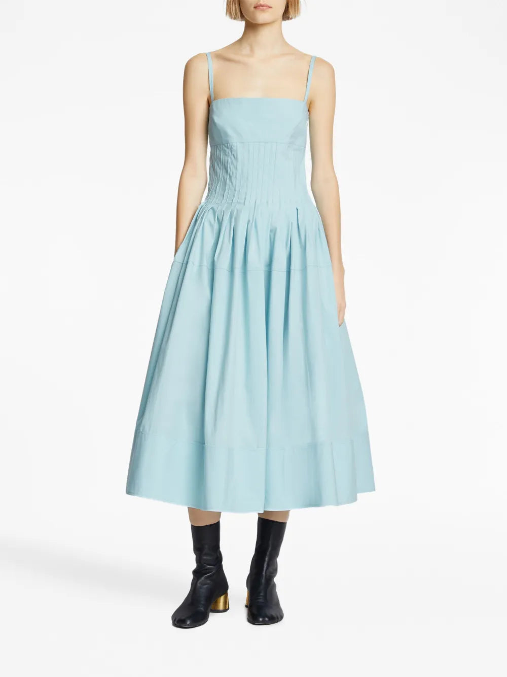 Bustier-Style Cotton-Blend Dress
