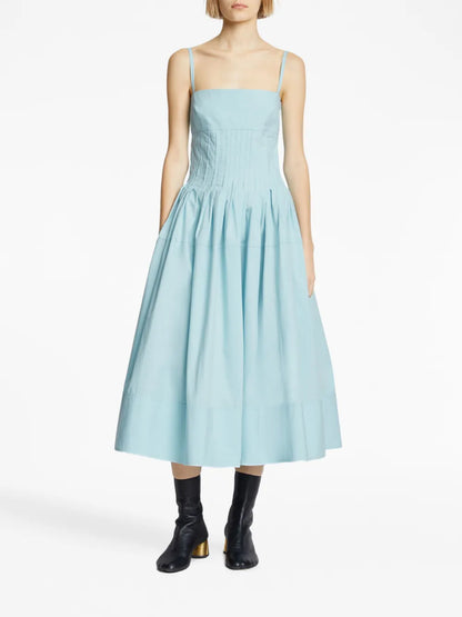 Bustier-Style Cotton-Blend Dress