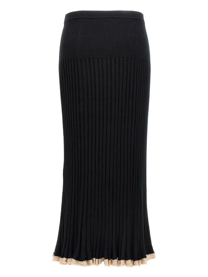 Ribbed-Knit Midi Skirt