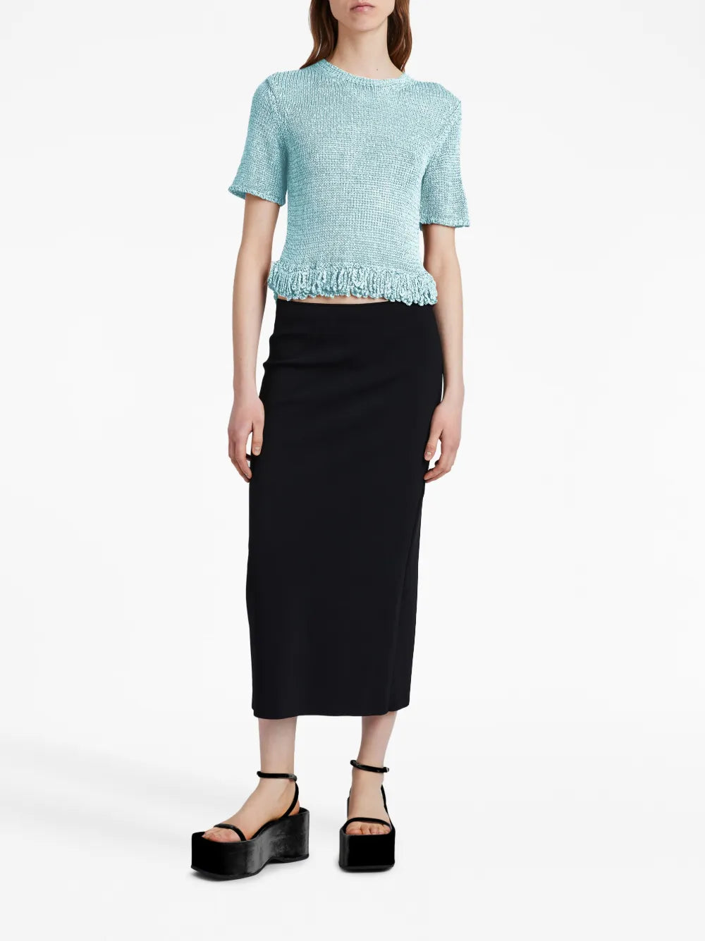 Ribbon Crochet Fringe Top