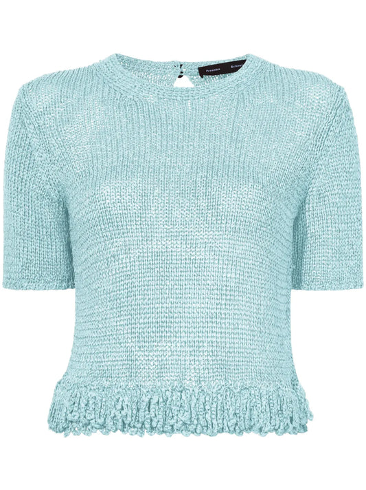 Ribbon Crochet Fringe Top