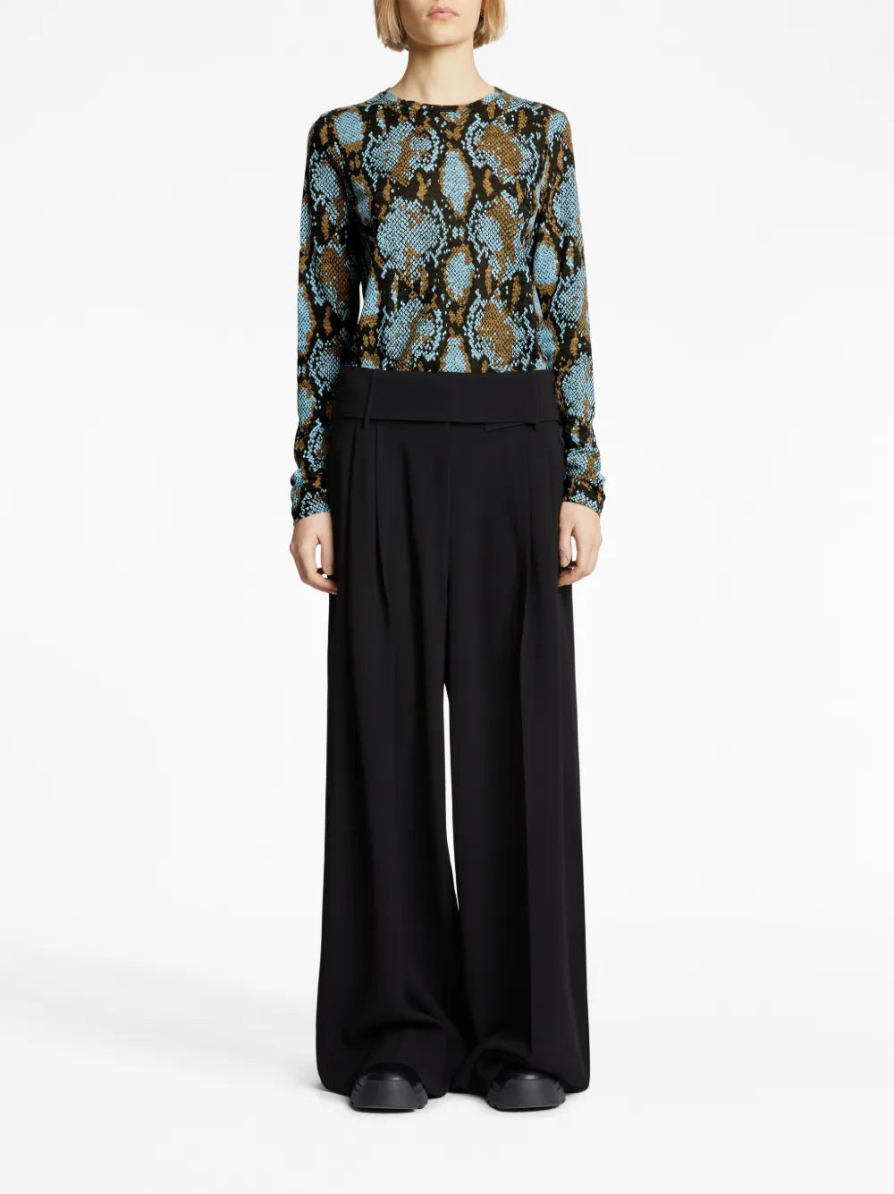 Snakeskin-Print Long-Sleeve T-Shirt