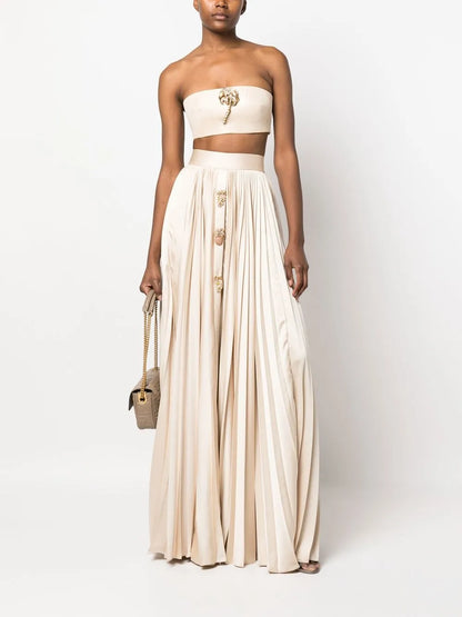 Pleated Maxi Skirt