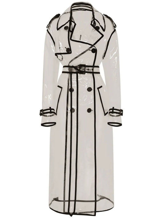 Kim Dolce&Gabbana Contrast-Trim Trench Coat