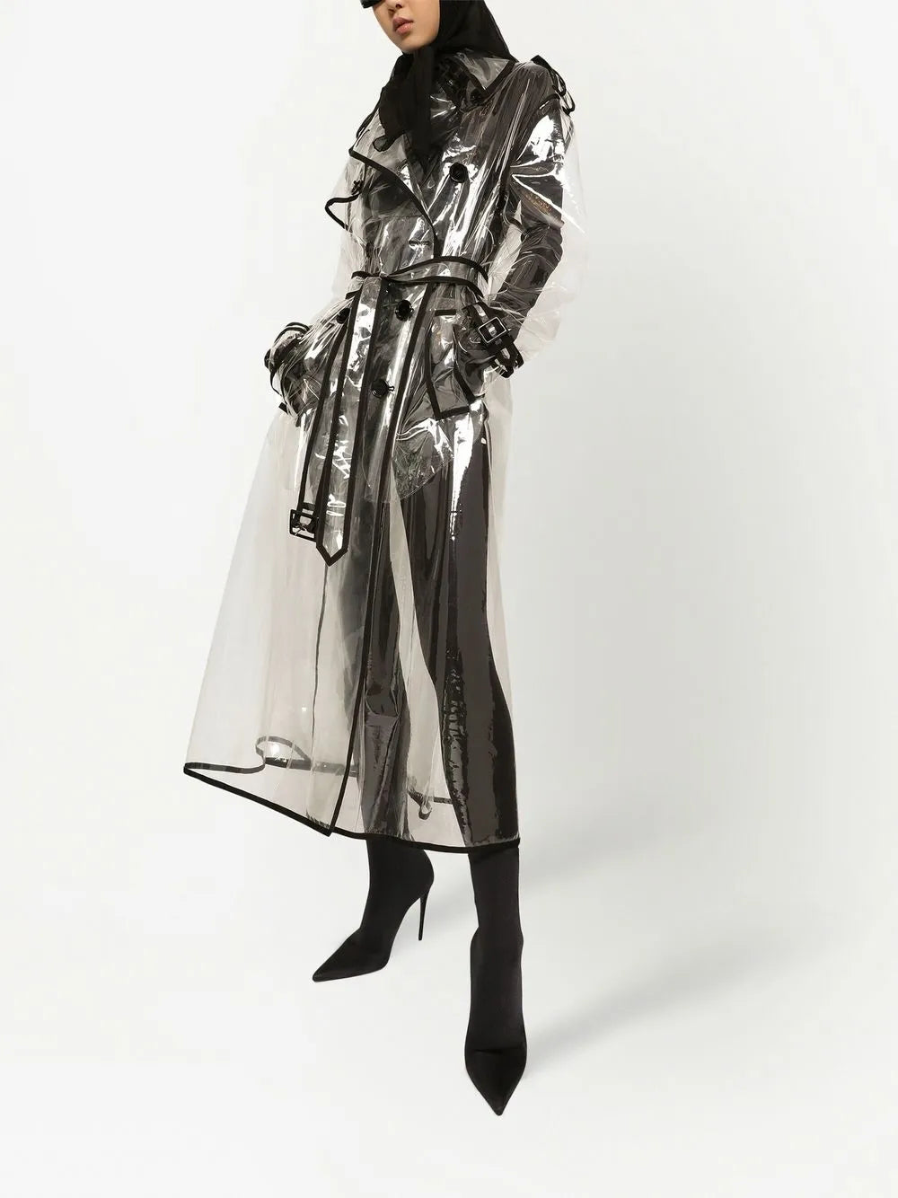 Kim Dolce&Gabbana Contrast-Trim Trench Coat