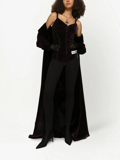 Kim Dolce&Gabbana Long Velvet Coat