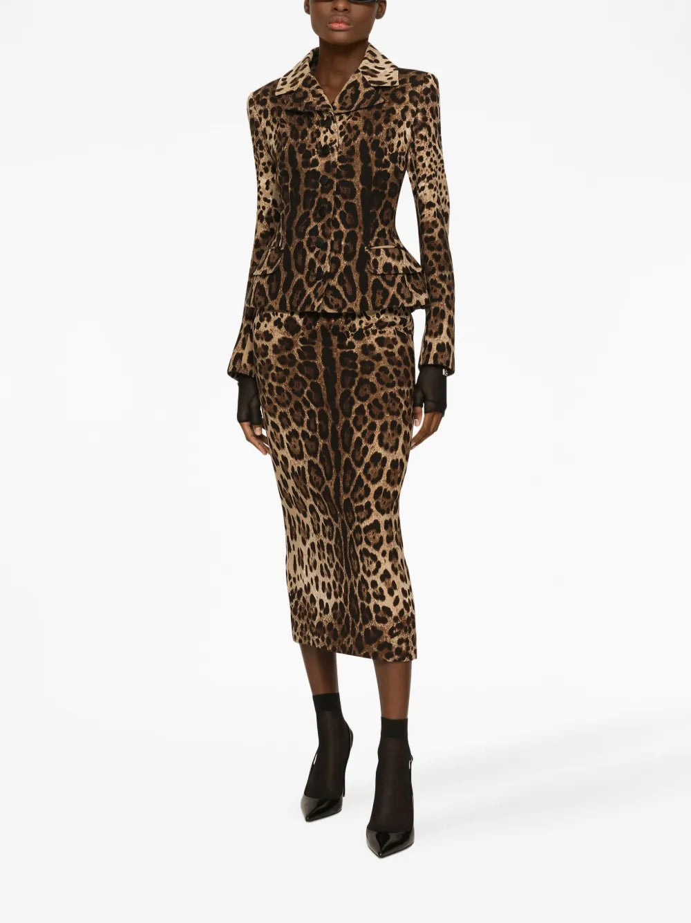 Leopard-Print Single-Breasted Blazer