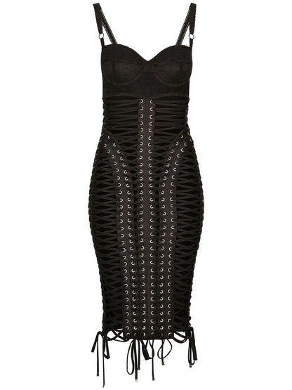 Kim Dolce&Gabbana Eyelet-Detail Midi Dress