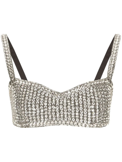 Kim Dolce&Gabbana Rhinestone-Embellished Crop Top