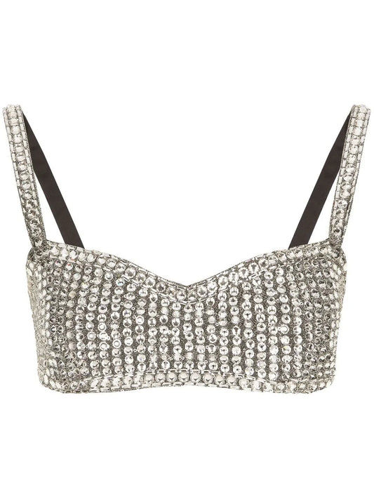 Kim Dolce&Gabbana Rhinestone-Embellished Crop Top