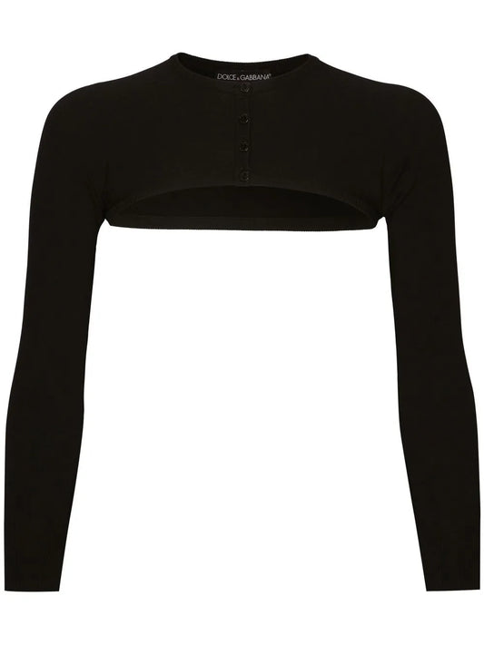 Kim Dolce&Gabbana Cropped Button-Fastening Cardigan
