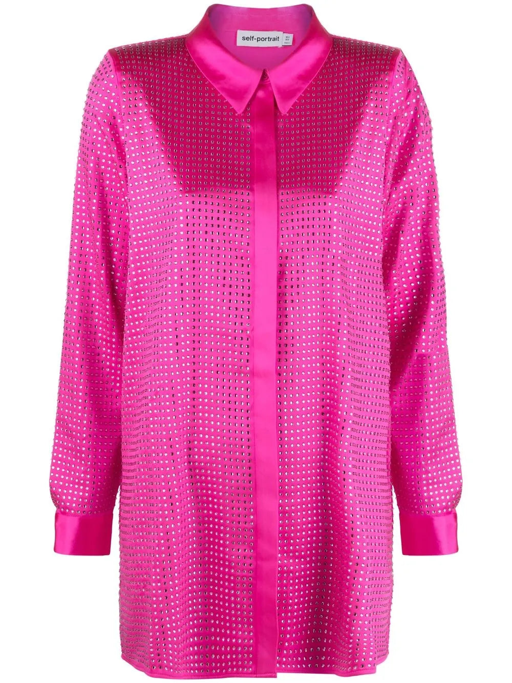 Rhinestone-Embellished Long-Sleeved Shirt