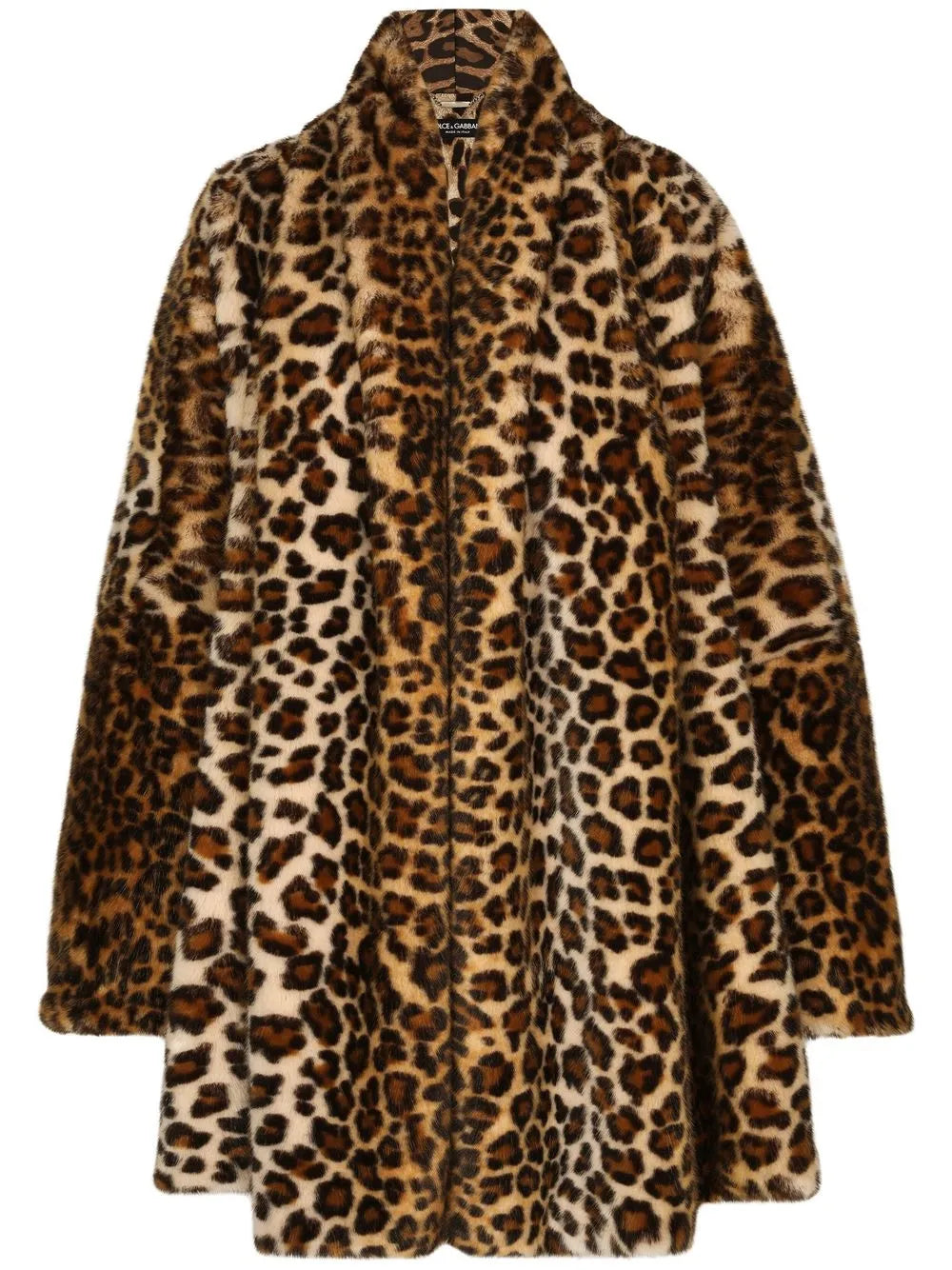 Kim Dolce&Gabbana Leopard-Print Faux-Fur Cape