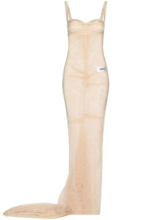 Kim Dolce&Gabbana Floral-Lace Maxi Dress