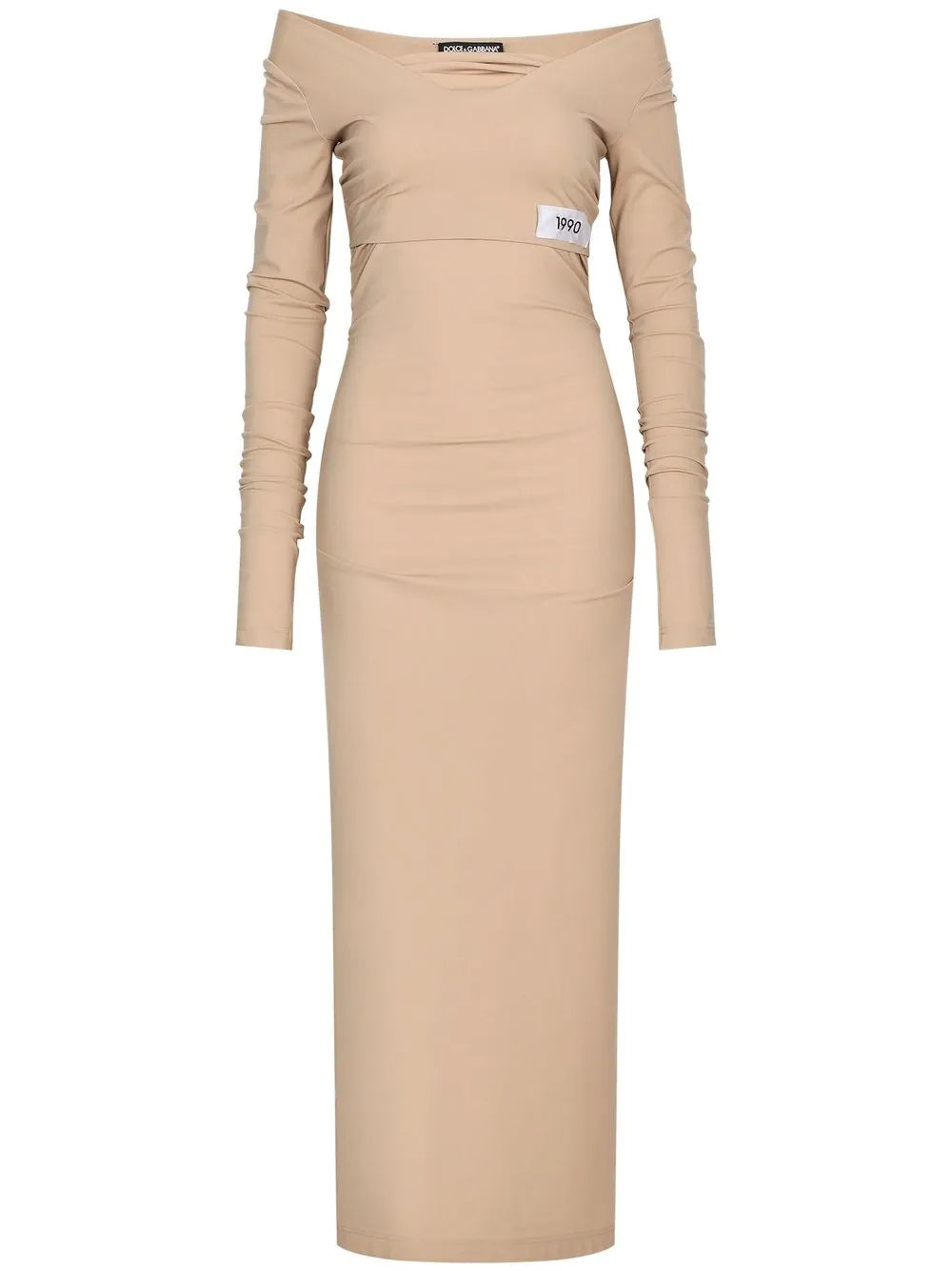 Kim Dolce&Gabbana Number Patch Off-Shoulder Dress