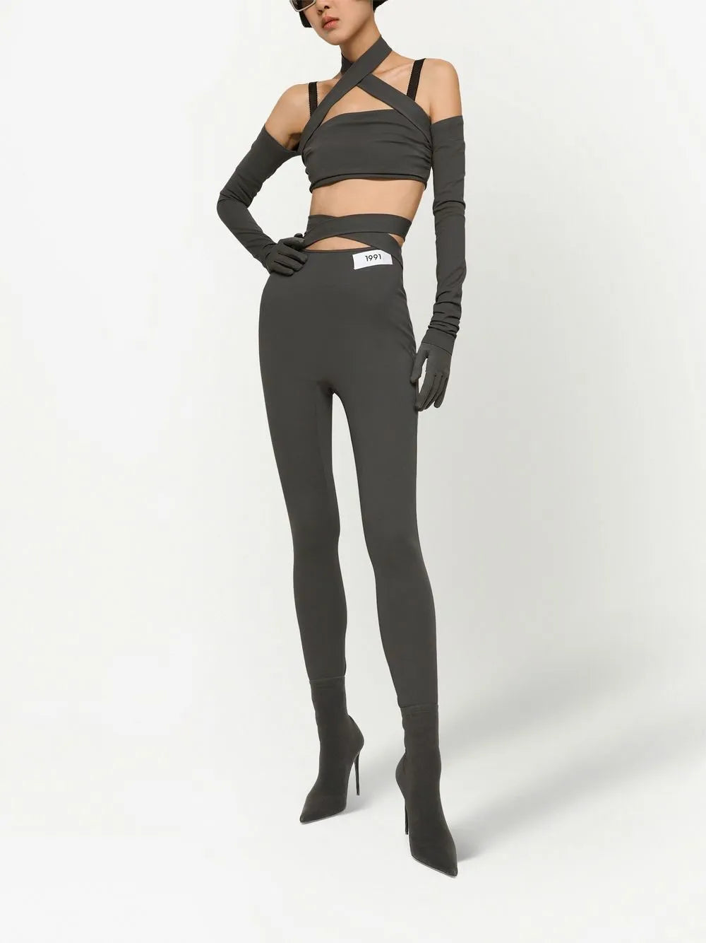 Kim Dolce&Gabbana Crossover-Strap Leggings