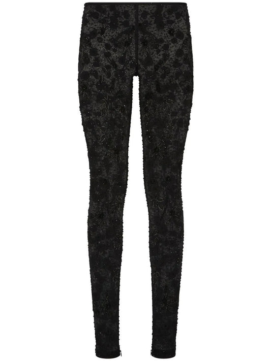 Kim Dolce&Gabbana Embroidered Tulle Leggings