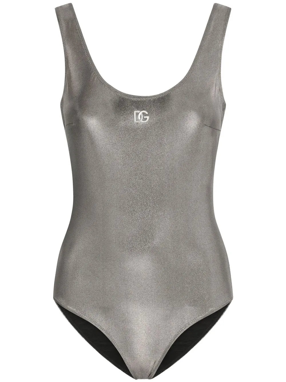 Kim Dolce&Gabbana Foiled-Effect Racer Swimsuit