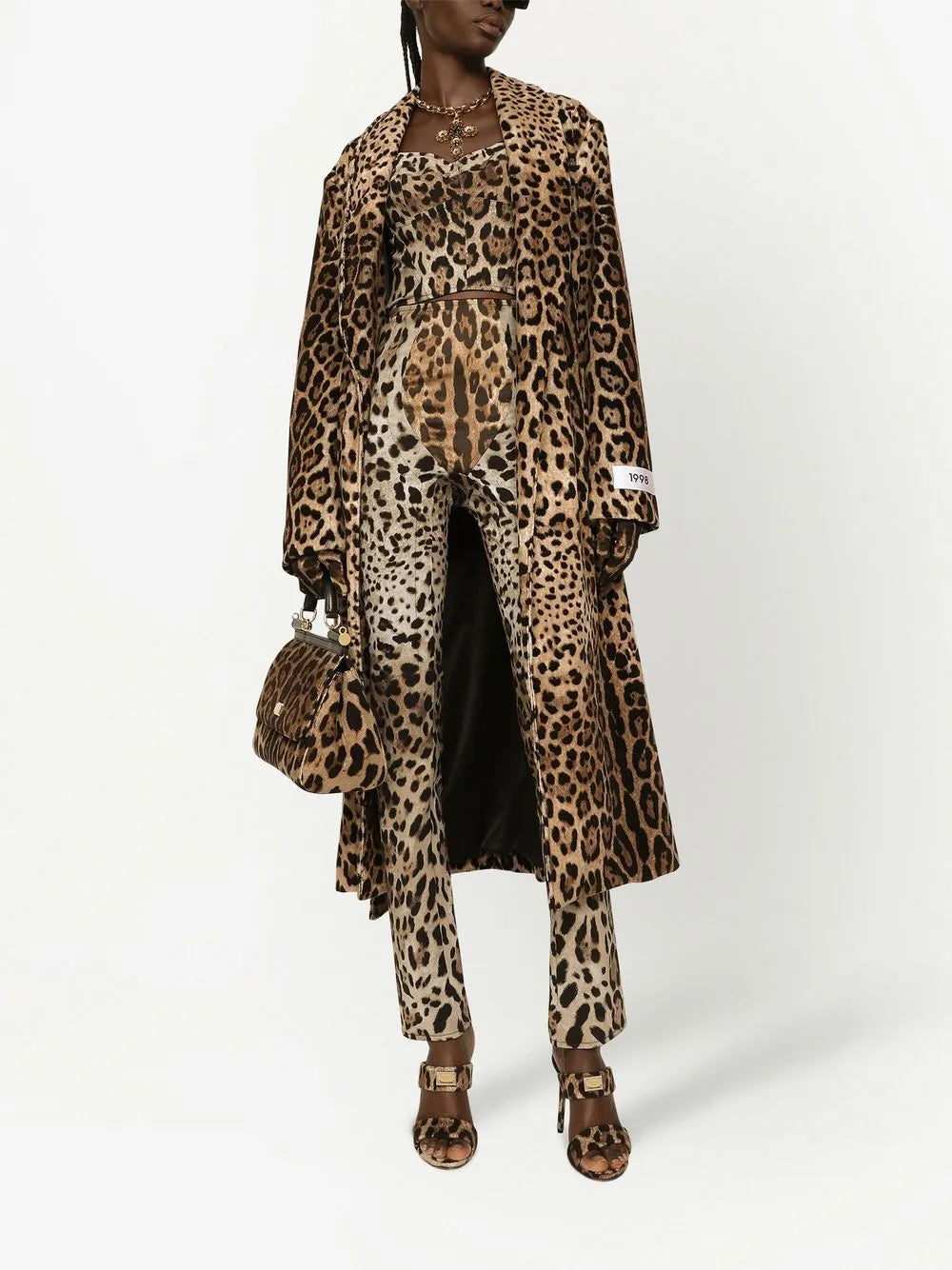 Kim Dolce&Gabbana Leopard-Print Terrycloth Coat