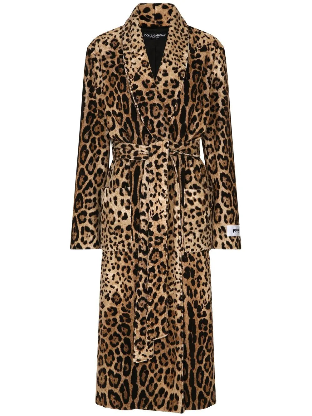 Kim Dolce&Gabbana Leopard-Print Terrycloth Coat