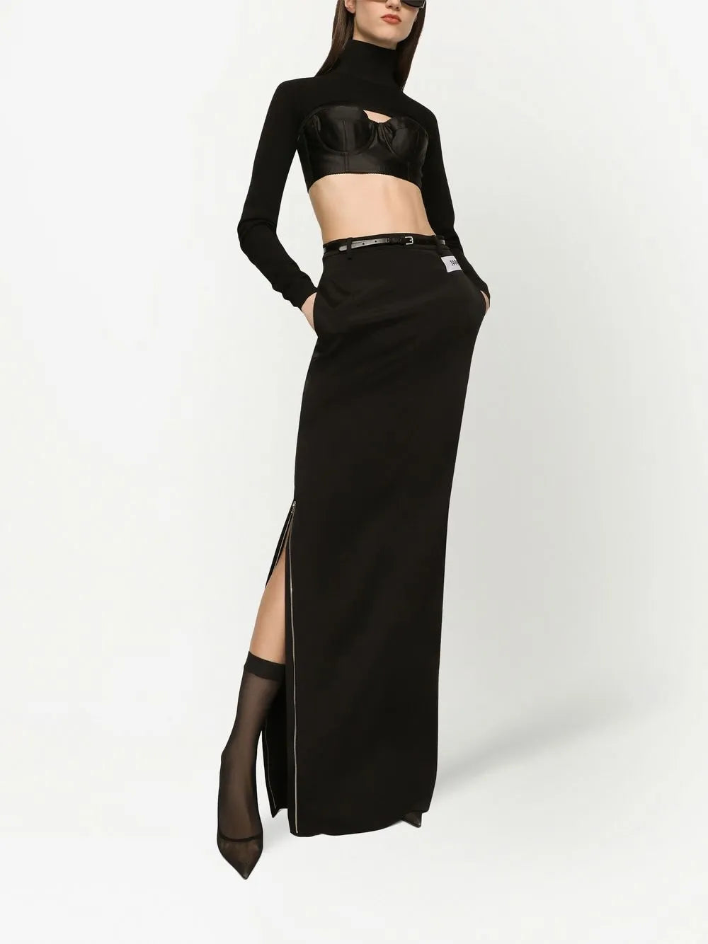 Kim Dolce&Gabbana Side-Zip Maxi Skirt