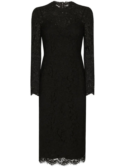 Floral-Lace Midi Dress
