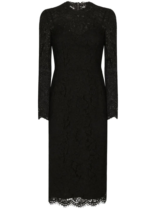 Floral-Lace Midi Dress