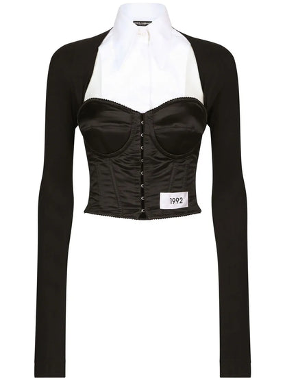 Kim Dolce&Gabbana Layered-Shirt Corset Top