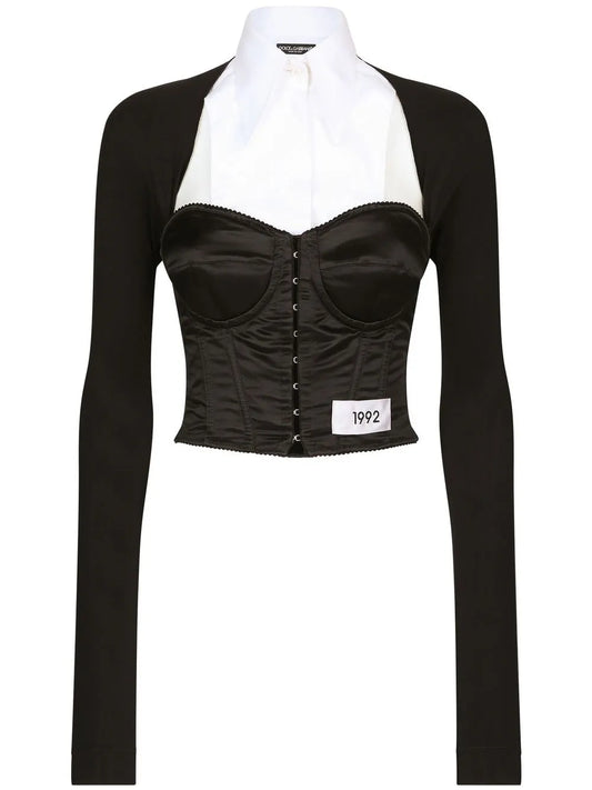 Kim Dolce&Gabbana Layered-Shirt Corset Top