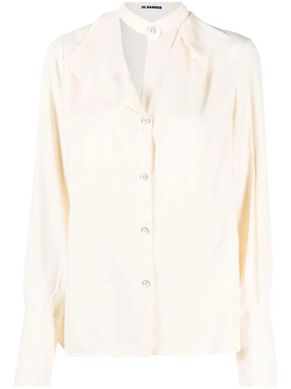 Button-Front Satin Shirt