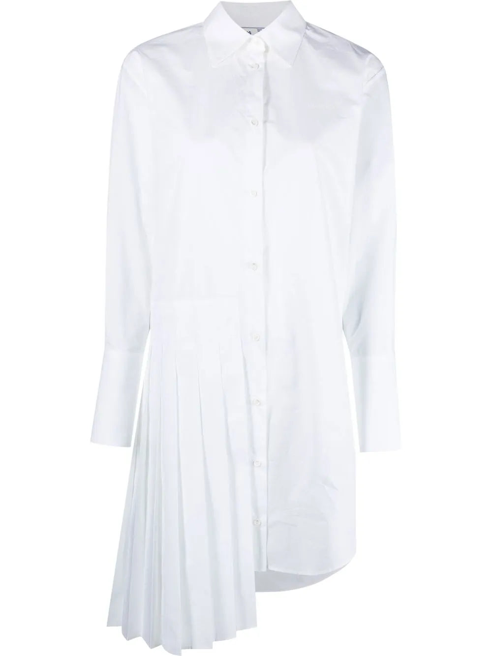 Diag Plissé Cotton Shirt Dress