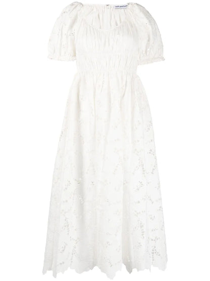 Flared Lace Midi Dress