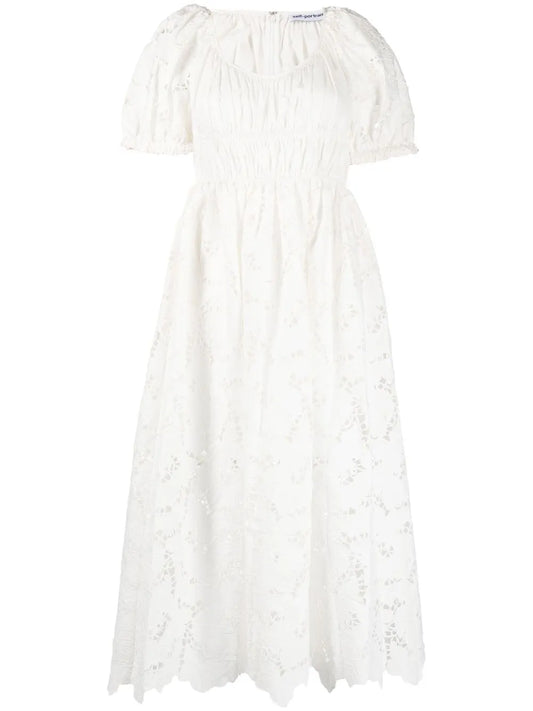 Flared Lace Midi Dress